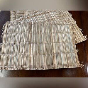 Set of 6 Vintage Natural Bamboo Placemats
